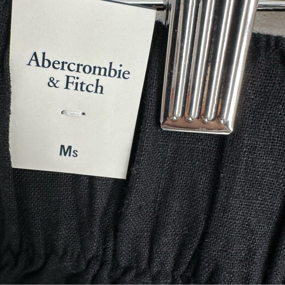 • NWT! • Abercrombie & Fitch black linen and coton blend wide pants - Picture 5 of 7